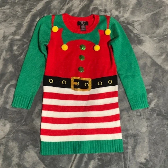 It's Our Time | Dresses | Girls Elf Christmas Sweater Dress | Poshmark